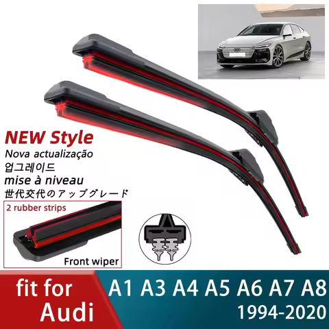 Double Rubber Car Wiper for Audi A1 A3 8L 8P S3 8V RS3 A4 A5 A6 A7 A8 Front Wiper Blades Brushes Cut