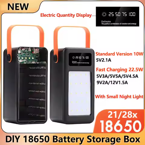 Quick Charging 18650 Battery Case USB Welding Free Power Bank Case Detachable Portable QC 3.0 PD DIY
