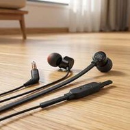 JBL T110 หูฟังแบบมีสายพร้อมแจ็ค 3.5 มม., หูฟังอินเอียร์สำหรับเล่นกีฬาสำหรับคอมพิวเตอร์, แล็ปท็อป, โท