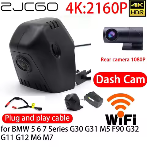 ZJCGO 4K DVR Dash Cam Wifi Front Rear Camera 24h Monitor for BMW 5 6 7 Series G30 G31 M5 F90 G32 G11