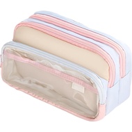 4-Layer Transparent Large Capacity Pencil Case - Ins Aesthetic Japanese Style Makeup & Supplies Orga