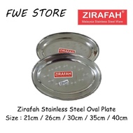 Zirafah Stainless Steel Oval Plate / Serve Plate / Snack Plate (21cm, 26cm,30cm,35cm,40cm)