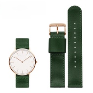 Dây Đeo Đồng Hồ Vải Canvas Màu Xanh Dành Cho Nam Và Nữ Disney 20 22 24mm Dây Đeo Đồng Hồ Nylon Màu X