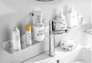 浴室免打孔龍頭瀝水置物架（銀色60CM）