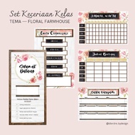 *SOFTCOPY* SET KECERIAAN DAN HIASAN KELAS (Tema Floral Farmhouse) *SOFTCOPY*