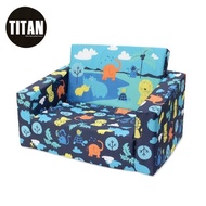 【In stock】TITAN Folding Sofa Bed Children's Sofa Chair Baby Foldable Sofa Cartoon Fabric Sofa Child Seat