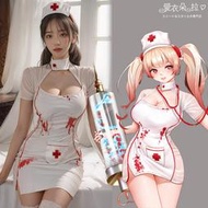 護士服 恐怖弒血護士裝扮 白色短袖洋裝 白衣天使角色扮演溫柔小護士 台灣現貨- 愛衣朵拉C040