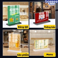 Mica Menu Shelf, Specialized Desk Shelf for QR Codes, Product Information, Transparent, Durable Shel