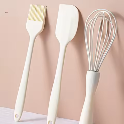 Baking Tool Set: Silicone Scraper, Scraper, Three-piece Baking Set, Egg Beater, Manual Food-grade St