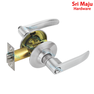 MAJU 6491 SN Tubular Lever Handle Cylindrical Cylinder St Security Door Lock Guchi Mangga Kunci Tomb