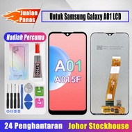 Techparts Original LCD Untuk Samsung Galaxy A01 LCD + Bahagian skrin + Set pemutar skru percuma + Ga