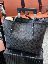 全新正品美國Coach 58292 蔻馳City30黑灰色托特包