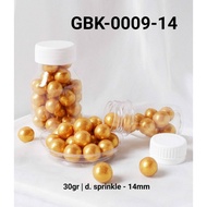0009-14 Sprinkles sprinkle sprinkel 30 gram mutiara emas grosir murah