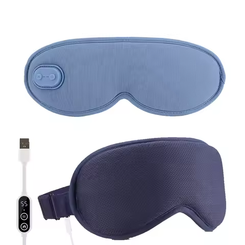 3D Eye Massager 5 Vibration 3 levels Temperature Heating Sleep Mask for Office Travel Reduce Dark Ci