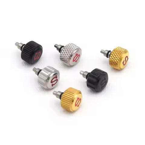 SKX Case Screw-in Watch Crown Replace Crown Engraved Signed 'S' Include Crown Winding Stem Fits NH34