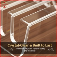 (BWD) Clear Acrylic CD Display Shelf 6 8 Grid Multifunctional Organizer for Office Music Collectible
