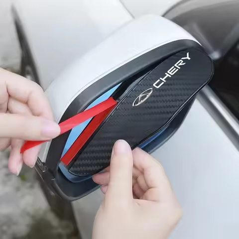 2Pcs Car Logo Rearview Mirror Rain Eyebrow Stickers For Chery Tiggo 7 Pro 4 3 Fulwin 2 Arrizo 6 QQ 5