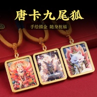 Thangka Pendant Thangka Pendant Ethnic Style Golden Nine Tail Fox Thangka Pendant National Style Gol