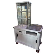 BURGER STALL WITH BURNER PLATE STAINLESS STEEL