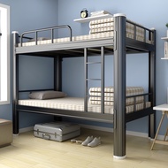 {Sg Sales}Double Decker Bed Frame Double Bed Loft Bed High Low Double Layer Staff Upper and Lower Bunk Iron Bed Dormitory Steel Frame Student Apartment Dormitory Double Bed