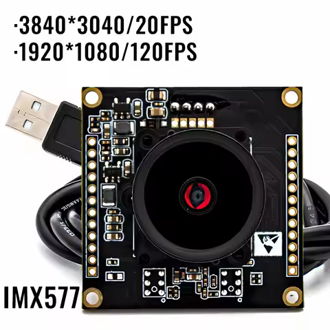 12MP HD IMX577 USB Camera Module 1080P 120FPS Industrial Camera Board With 2.8mm M16 Mount Lens Plug