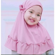H361 Hem Little Girl Gauze Malay Lace Children's Headscarf Ruffled VC6L