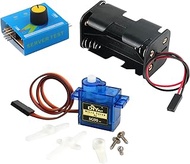 DIYmall SG90 9g Micro Servo 180 Degree Analog Servo + 3CH Digital Multi Servo Tester + 4 Cell AA Bat