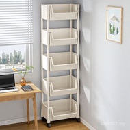 Small Trolley Shelf Household Snacks Floor Multi-Layer Living Room Storage Bookshelf Mobile Kitchen 
