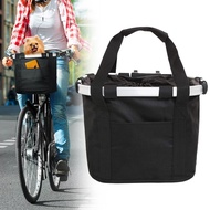 1 PCS Bicycle Basket Small Pet Dog Carry Pouch Detachable Mountain Bike Handlebar Tube Hanging Fold 
