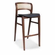 B089 Minimalist Industrial Rattan Cafe Bar Chair Made of Teak Wood / Dinning Chair
