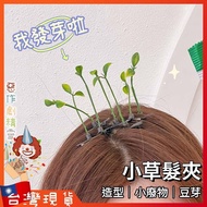 Small Grass Hair Clip+Bean Sprout Clip Waste Cute Styling Fun Bean Selling