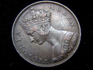 tf-1863年(大清同治三年)英屬香港政府(British Hong Kong Government)英女皇維多利亞歌德式戴冠大頭肖像(Gothic style Queen Victoria)一仙(