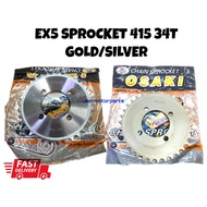 EX5 SPROCKER 415 34T GOLD SILVER EX5 SPOKET BELAKANG 415 OSAKI