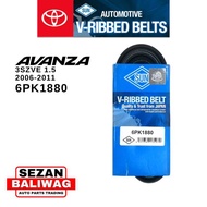 SUN V-RIBBED BELT FAN BELT ALTERNATOR BELT DRIVE BELT AVANZA  3SZVE 1.5 2006-2011 6PK1880