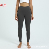 【ALO】 Factory Alo Yoa Sanding Naked Yoga Pants Womens European And American High Waist Hip Peach Hip