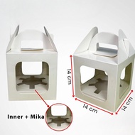 14x14x14Cm Gable Box Multipurpose Box with Mica and White Inner POLOS