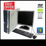 Komputer murah - Refurbished Fujitsu desktop set for study and working with 19 inch LCD monitor