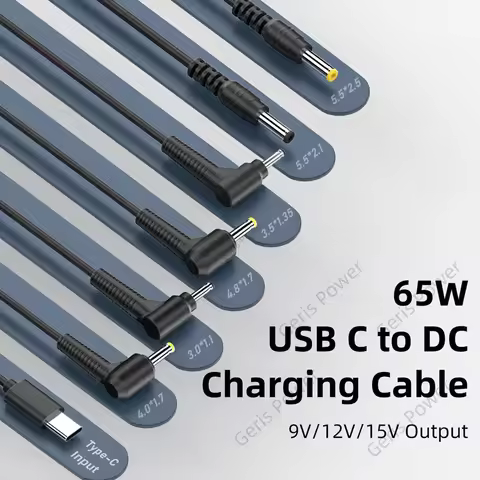 Universal USB Type C PD Adapter Cable 9V 12V 15V DC 5.5x2.1mm 4.0x1.7mm 3.0x1.1mm Power Supply Cord 