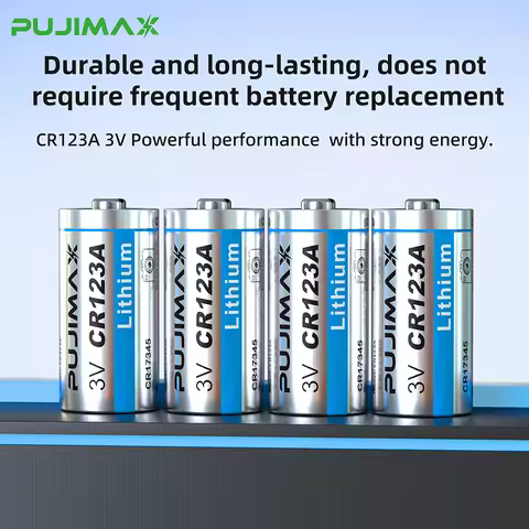 PUJIMAX 3V CR123A Primary Lithium Battery CR123A CR17345 DL123A EL123A Batteries for Digital Camera 