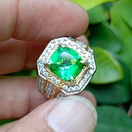 Gemstone Ring GREEN TOPAZnatural + Memo (3,50ct)