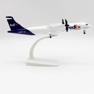 20cm emulator model with wheels/propeller, FedEx ATR, metal airplane model