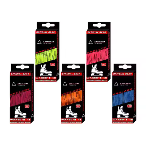 Topro Skate Laces Hockey 84 96 108 120in Dual Layer Braid Extra Reinforced Tips Waxed Tip Design Ice