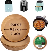 Air Fryer Liners for 2qt Air Fryer, 100 Pcs Non-Stick Air Fryer Parchment Paper Pads Air Fryer Liner
