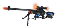 28 Inch Light Up Toy Gun Battery Operated W/Sound and Light Green AW50 Sniper Military Machine Gun T