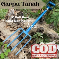 BARU Garpu BESAR Alat Penggembur Tanah FULL BESI - Garpu Tanah 4 Mata Taring Kuku Baja Tebal Gagang 