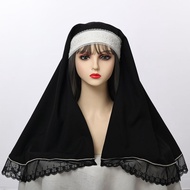 New Lolita Retro Gothic Nun Cape with Lace Veil - Perfect for Cosplay Photography