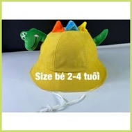 Cap for children 4 years old and under - Dinosaur Velvet bucket hat for 2-4 years old for child