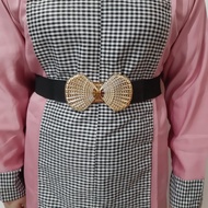 belt wanita elastis ikat pinggang korea karet melar strecht gesper wanita fashion