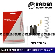 FULLSET PACKAGE PISTON SKEP CARBURETOR PE 24 26 28 30 BRASS COPPER TEFLON SKEP BLACK KABULATOR PE24 