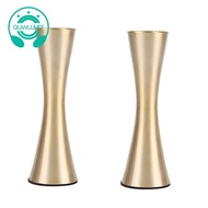 Set of 2 Brass-Toned Metal Vase Small Flower Vase Modern Decorative Vase for Home Decor, Wedding or Gift(Gold)